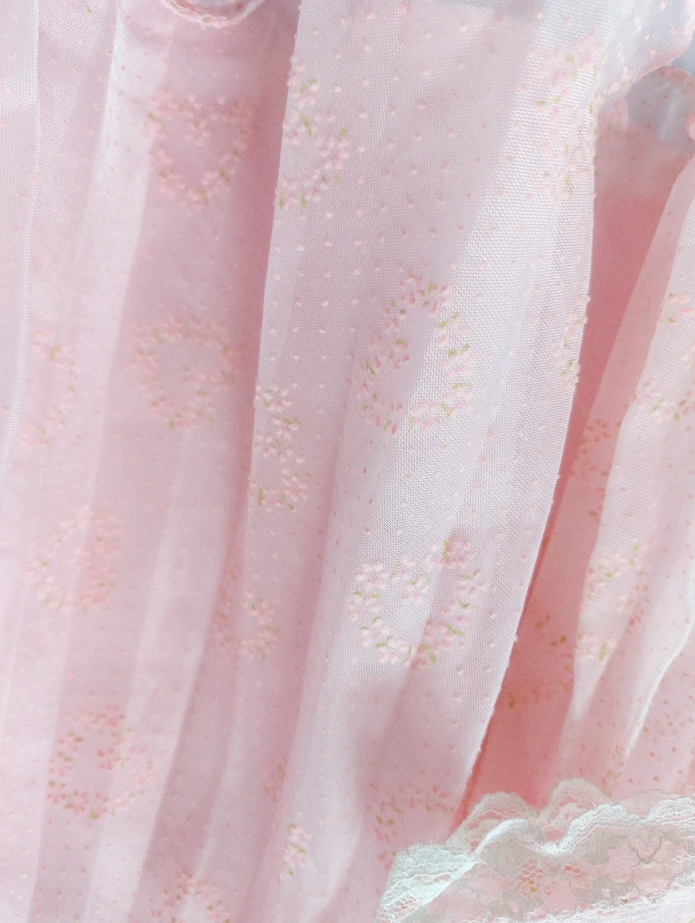 VTG Pink Sheer Pleated Heart Baby Dress 2T Fairycore Cottagecore Ethereal Dainty